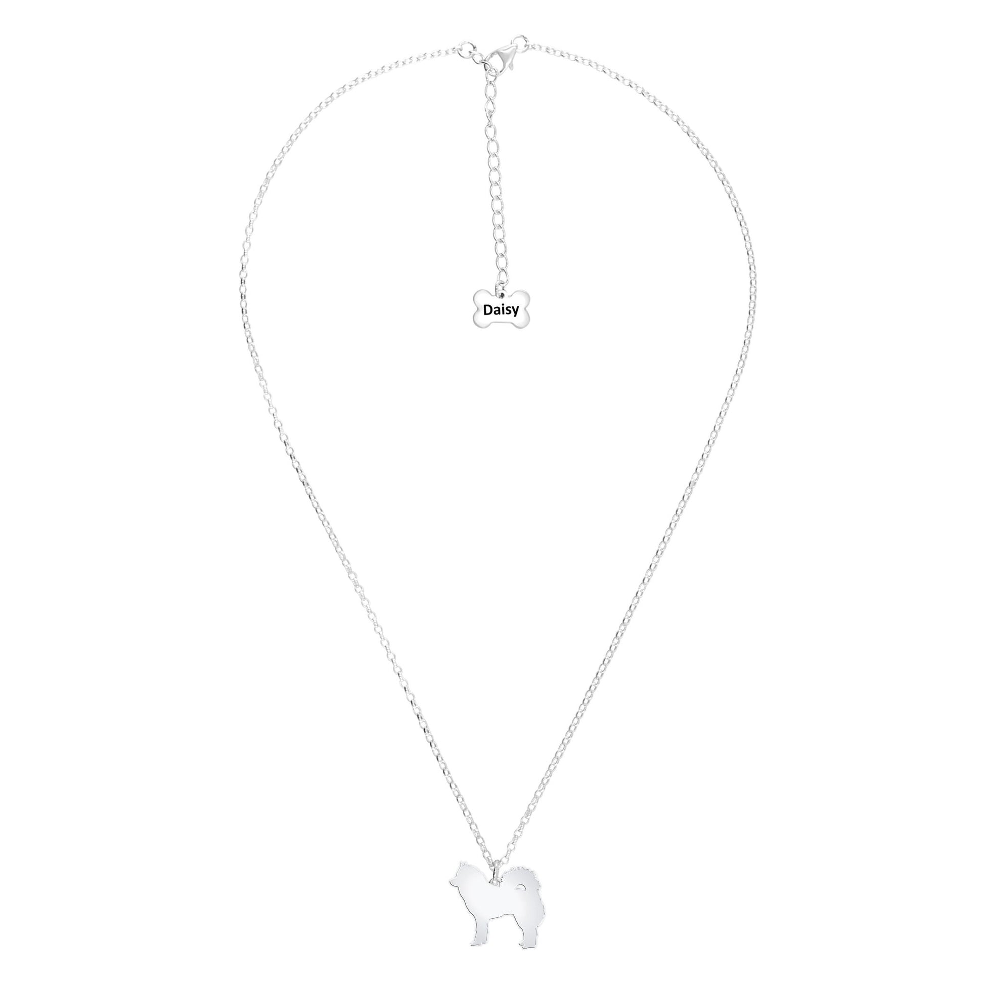 Eurasier Silhouette Silver Necklace - Personalised - MYLEE London