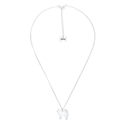 Eurasier Silhouette Silver Necklace - Personalised - MYLEE London
