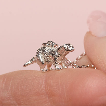 Ferret Silver Necklace - Personalised - MYLEE London