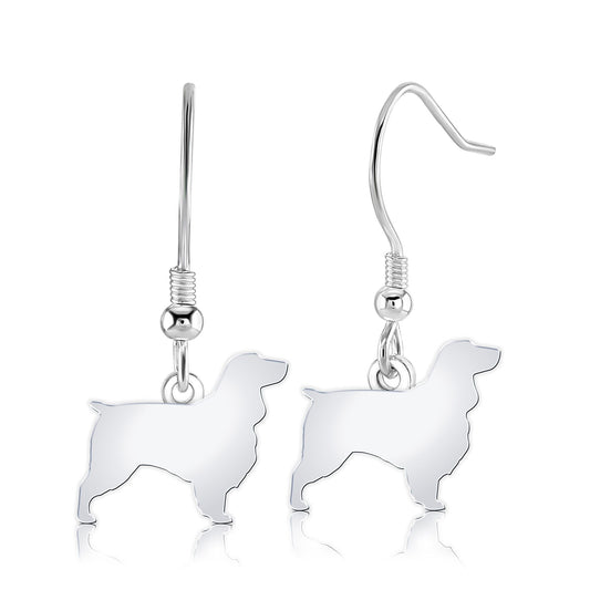Field Spaniel Silhouette Silver Earrings - MYLEE London