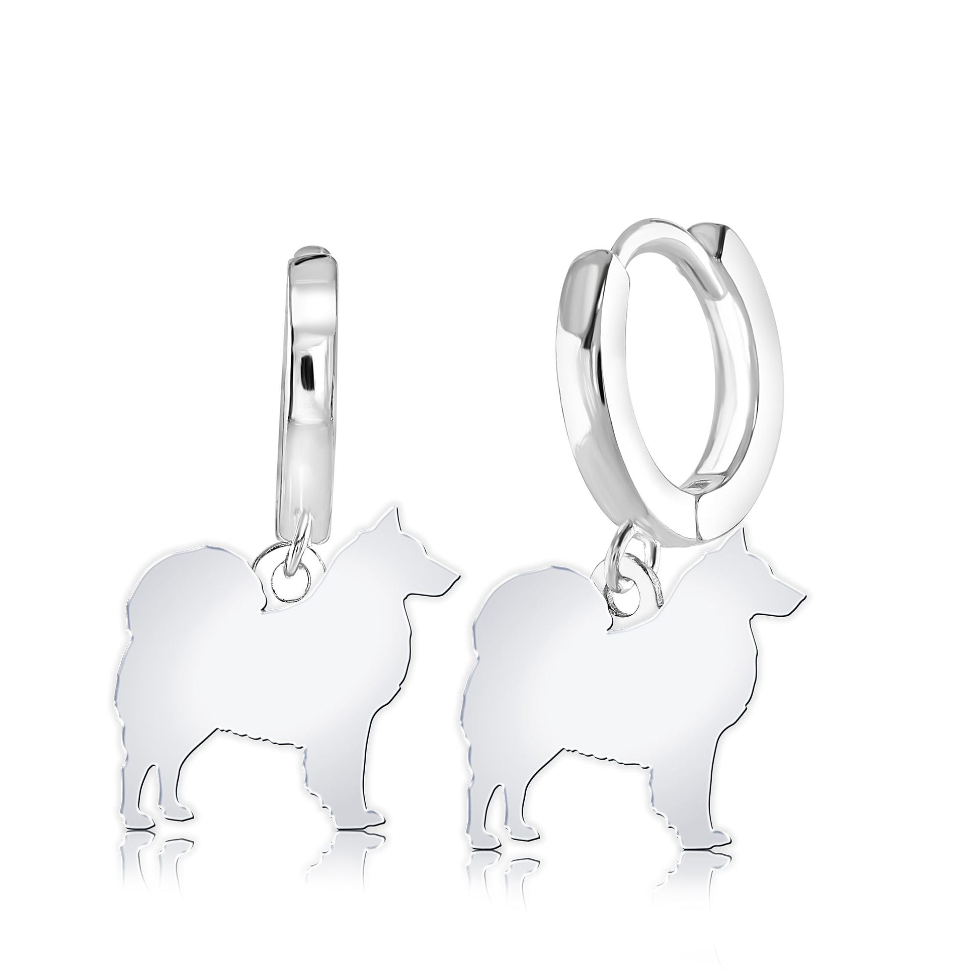 Finnish Lapphund Silhouette Silver Earrings - MYLEE London
