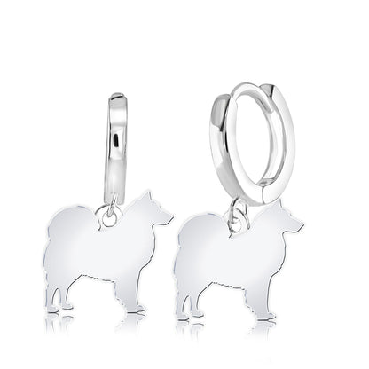 Finnish Lapphund Silhouette Silver Earrings - MYLEE London
