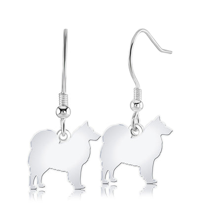 Finnish Lapphund Silhouette Silver Earrings - MYLEE London
