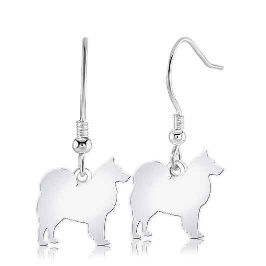 Finnish Lapphund Silhouette Silver Earrings - MYLEE London