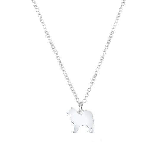 Finnish Lapphund Silhouette Silver Necklace - Personalised - MYLEE London