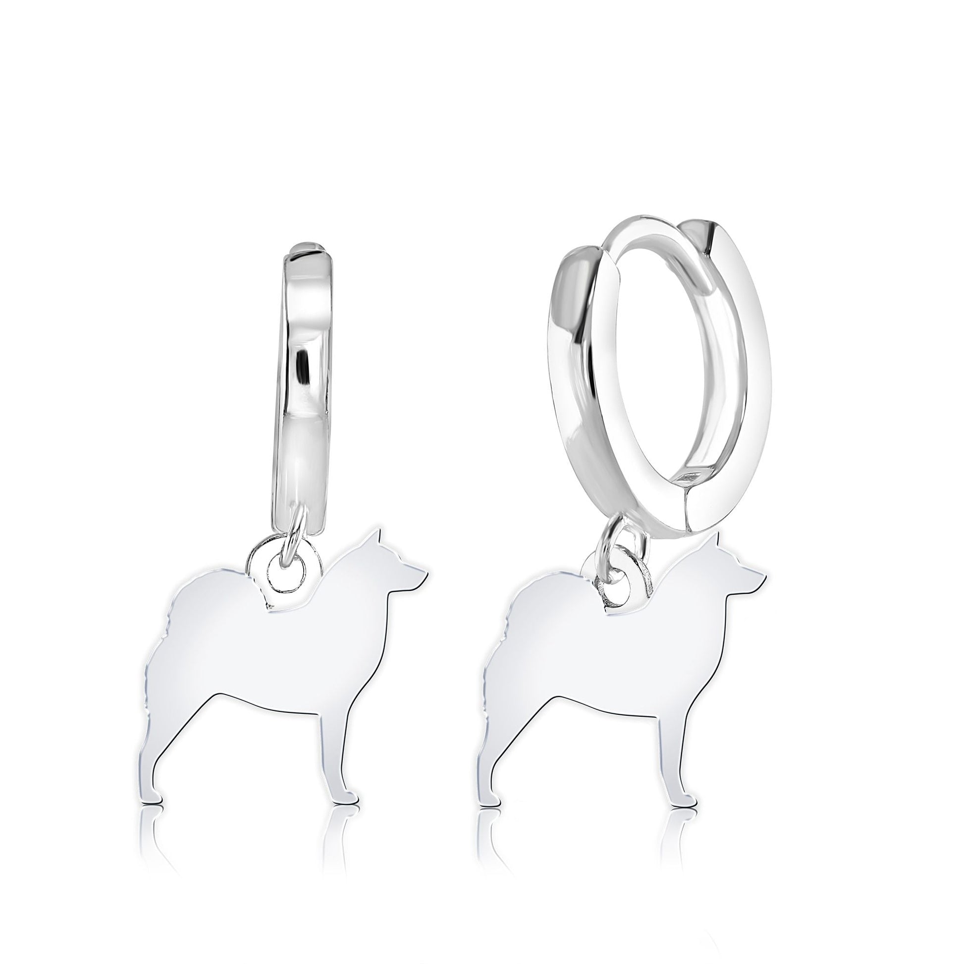 Finnish Spitz Silhouette Silver Earrings - MYLEE London