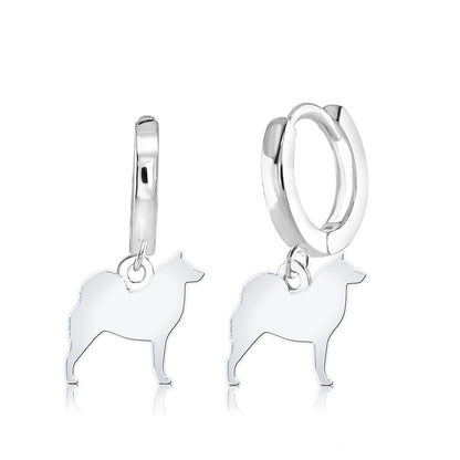Finnish Spitz Silhouette Silver Earrings - MYLEE London