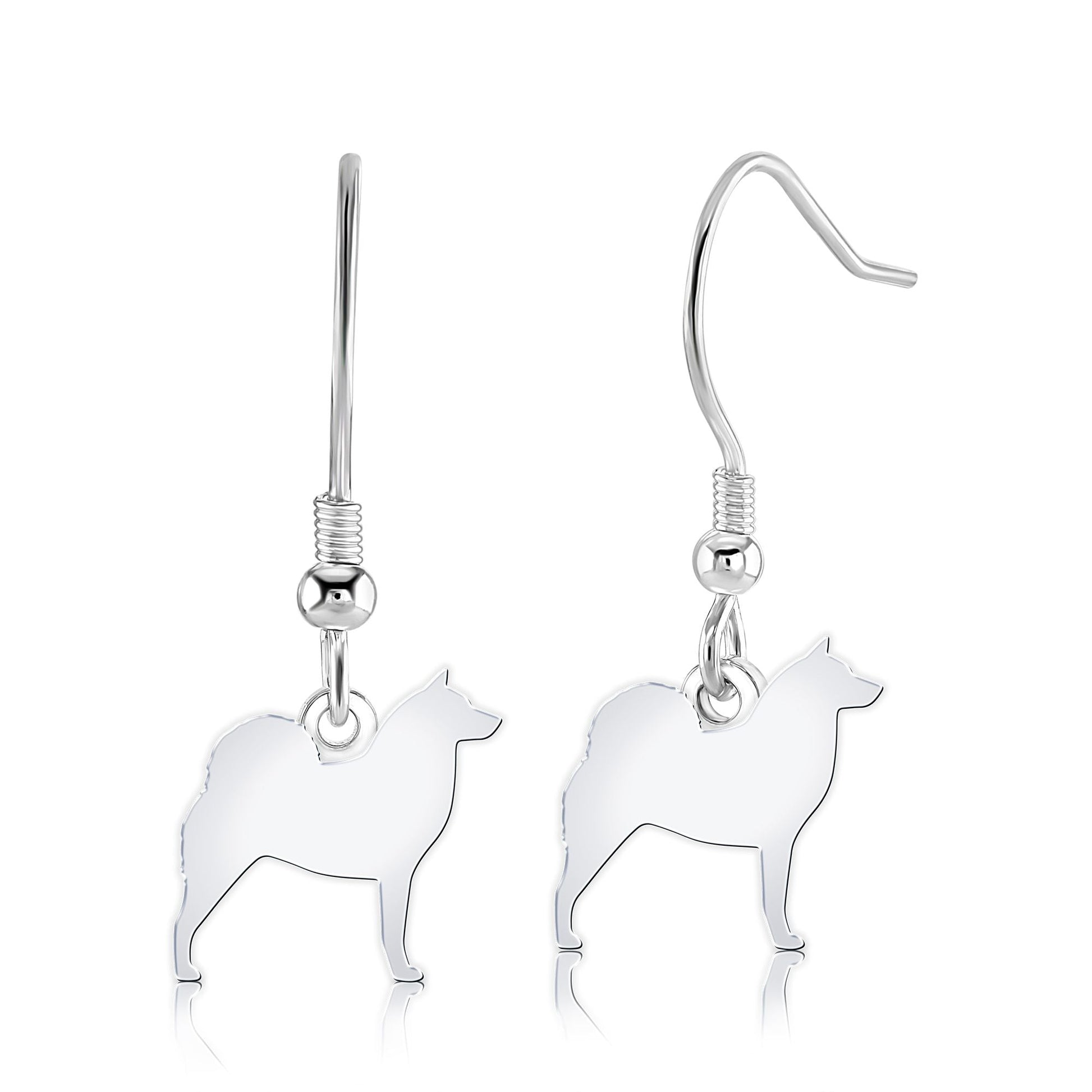 Finnish Spitz Silhouette Silver Earrings - MYLEE London