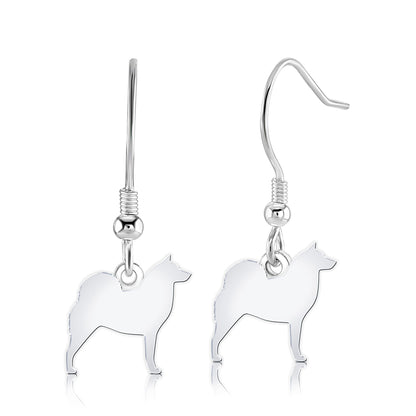 Finnish Spitz Silhouette Silver Earrings - MYLEE London