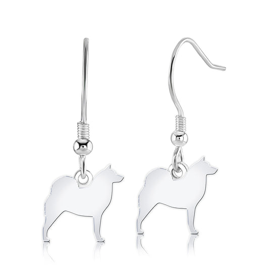 Finnish Spitz Silhouette Silver Earrings - MYLEE London