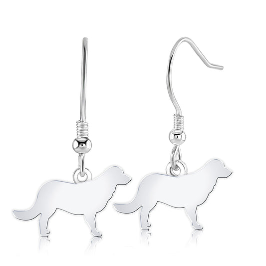 Flat - Coated Retriever Silhouette Silver Earrings - MYLEE London