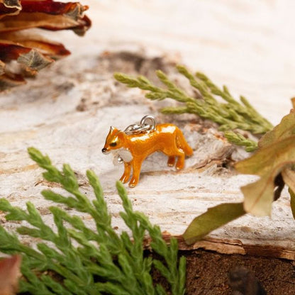Fox Charm - Enamelled Sterling Silver - MYLEE London