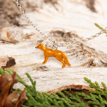 Fox Necklace - Enamelled Sterling Silver - MYLEE London