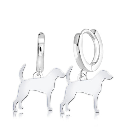 Foxhound Silhouette Silver Earrings - MYLEE London