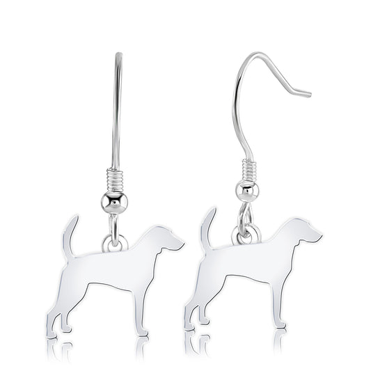 Foxhound Silhouette Silver Earrings - MYLEE London