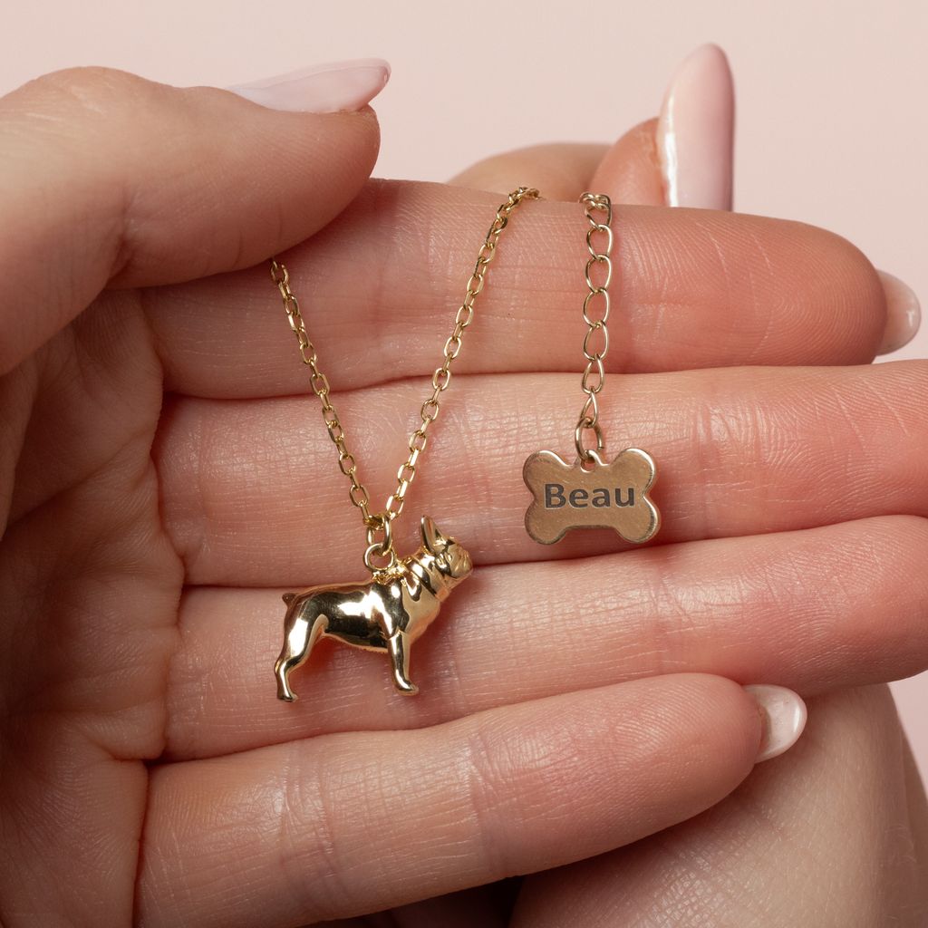 French Bulldog Gold Necklace - Personalised - MYLEE London