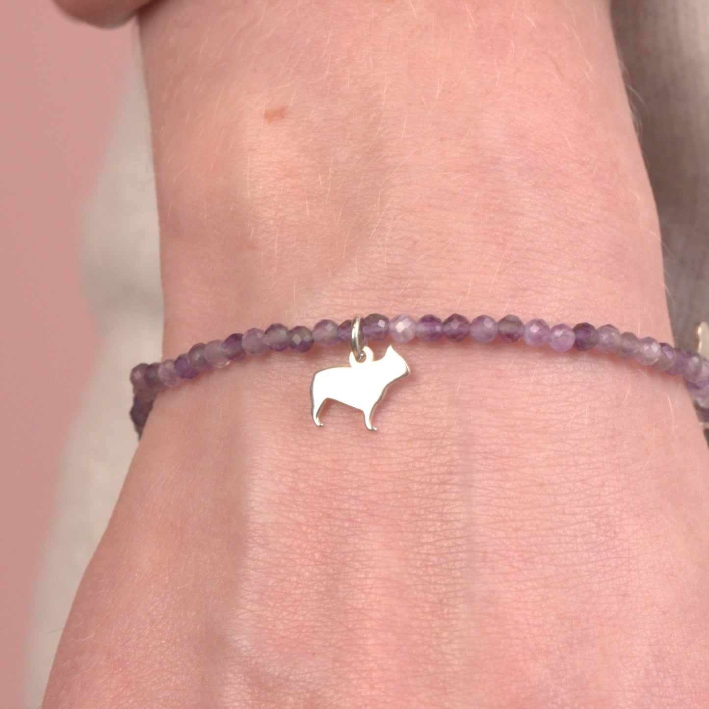 French Bulldog Silhouette Crystal Bracelet - Personalised - MYLEE London