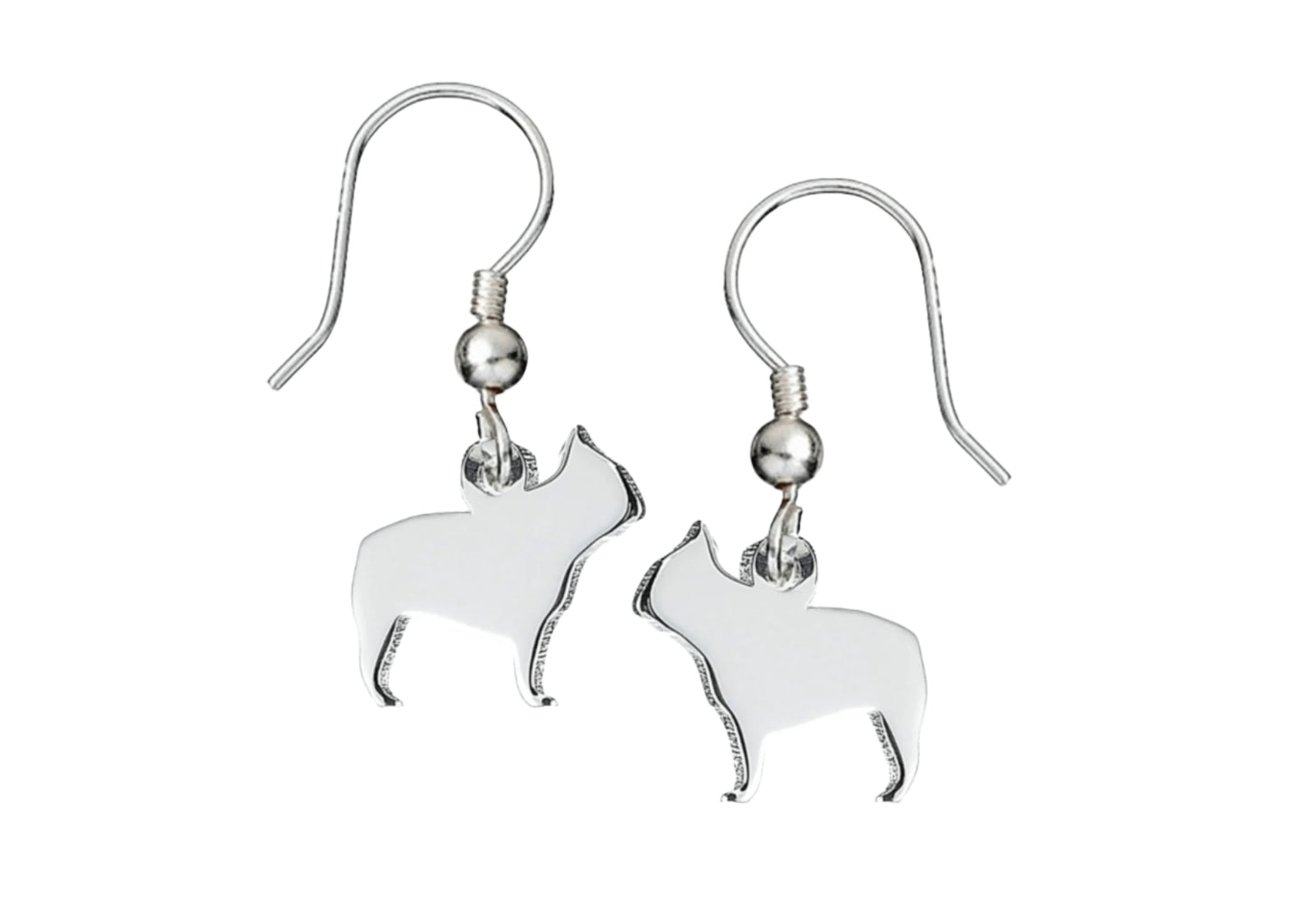 French Bulldog Silhouette Silver Earrings - MYLEE London