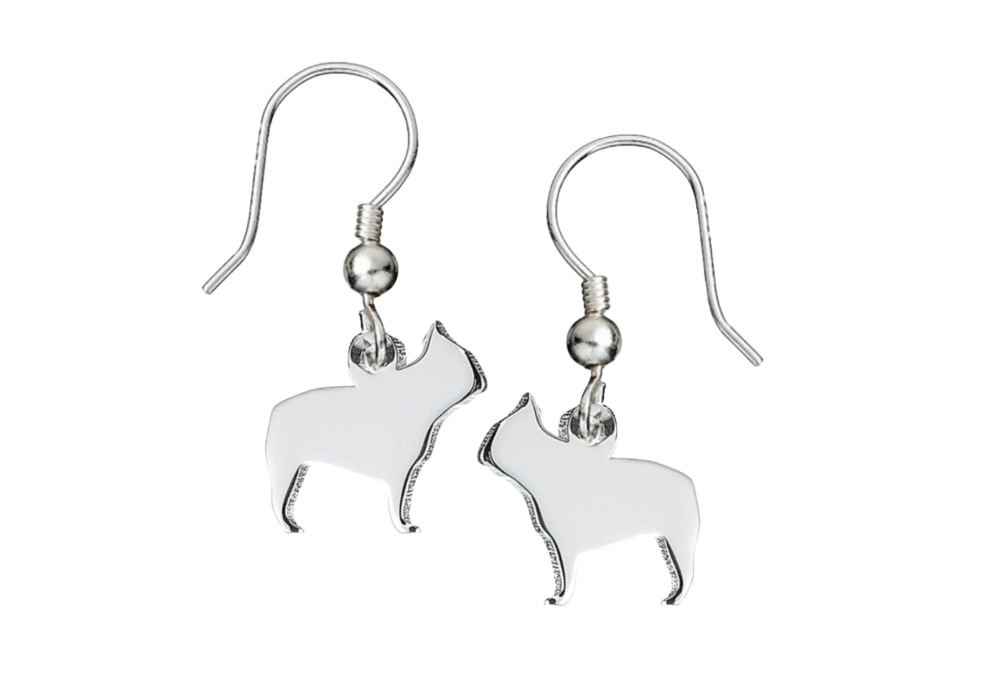 French Bulldog Silhouette Silver Earrings - MYLEE London