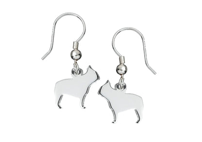 French Bulldog Silhouette Silver Earrings - MYLEE London