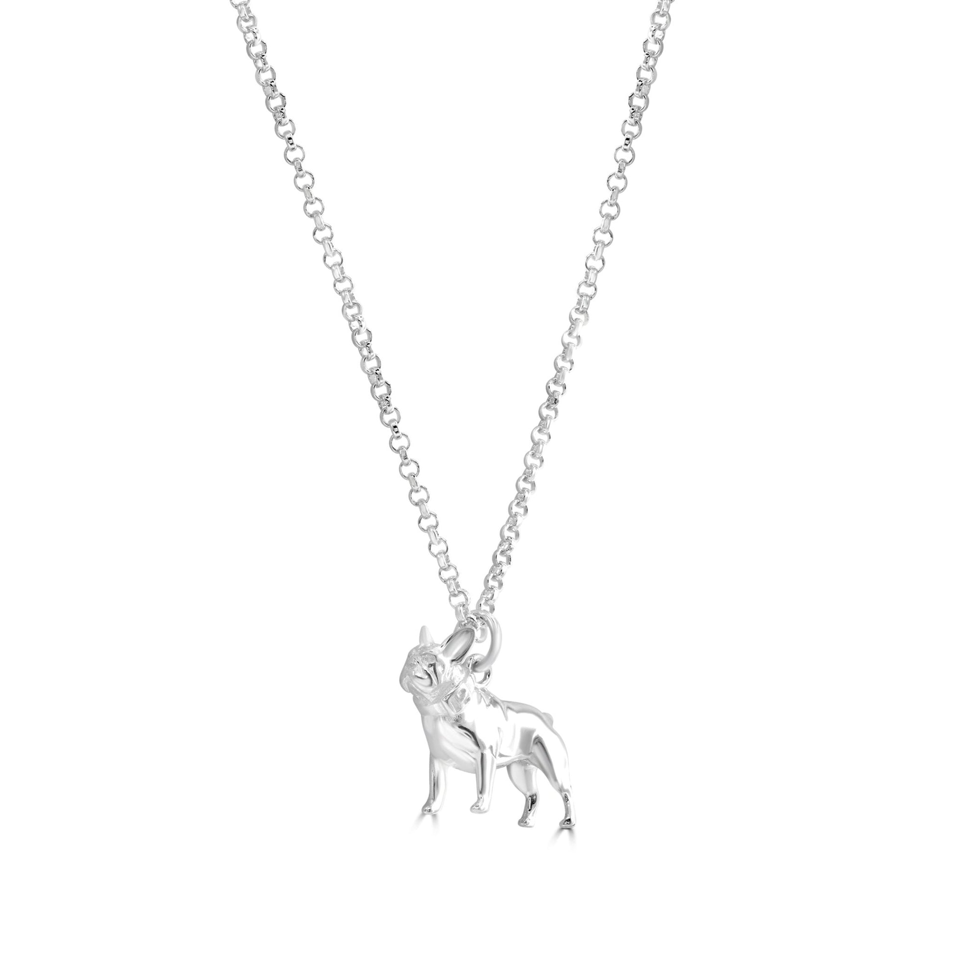 French Bulldog Silver Necklace - Personalised - MYLEE London