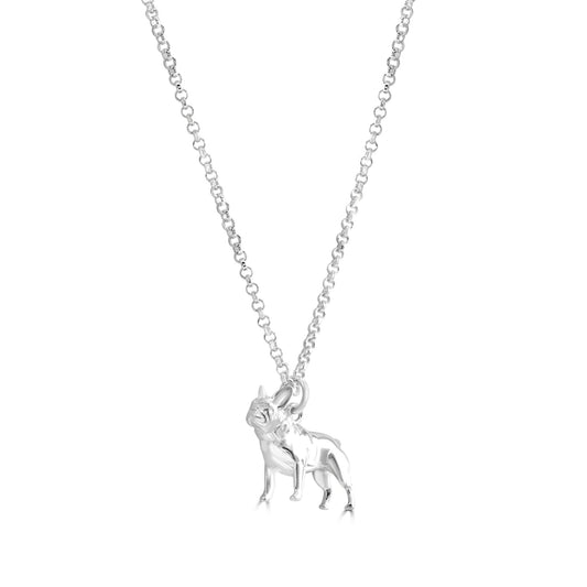 French Bulldog Silver Necklace - Personalised - MYLEE London