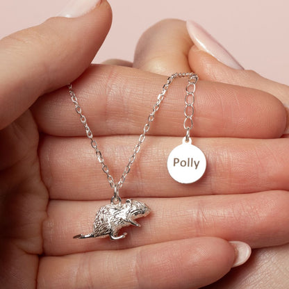 Gerbil Silver Necklace - Personalised - MYLEE London