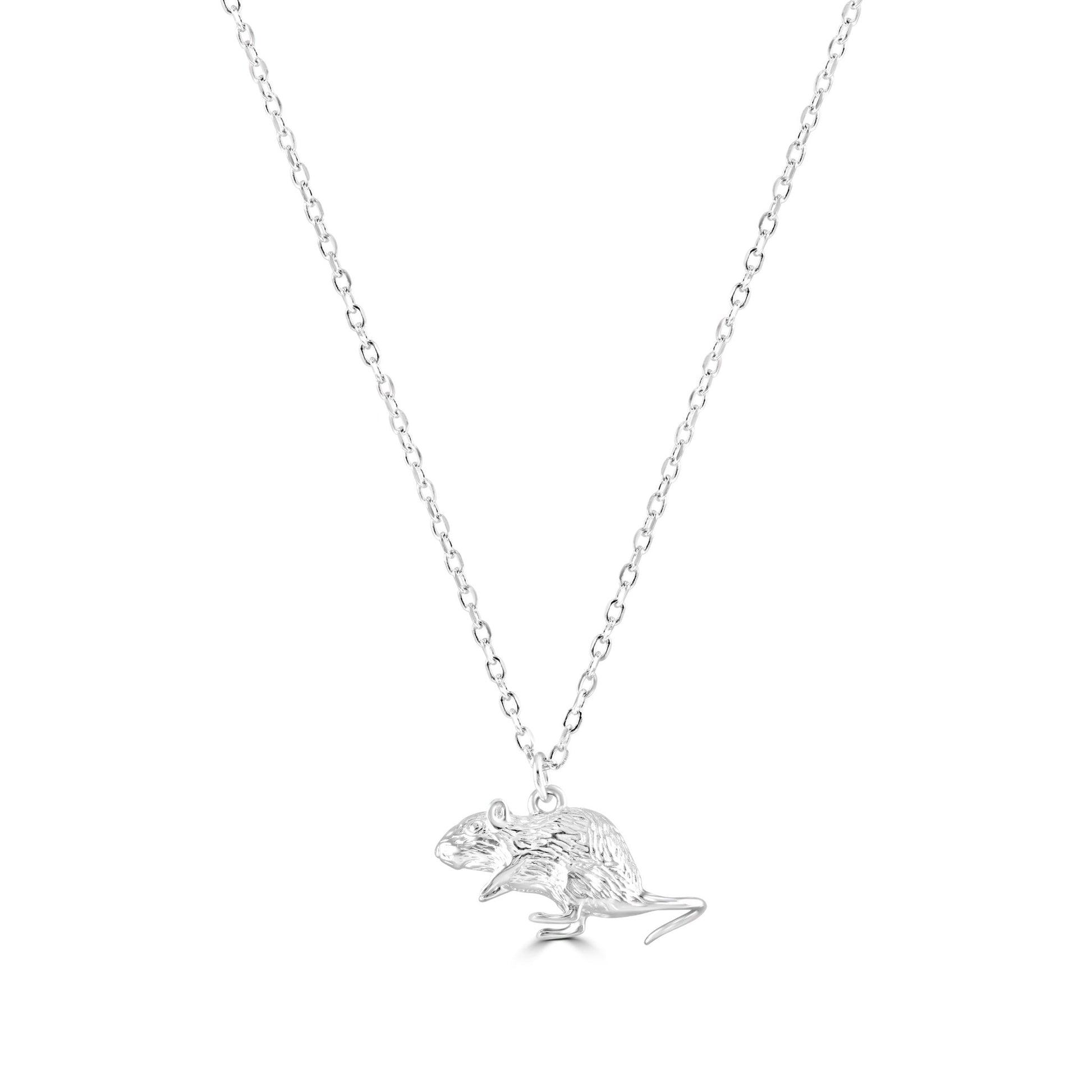 Gerbil Silver Necklace - Personalised - MYLEE London