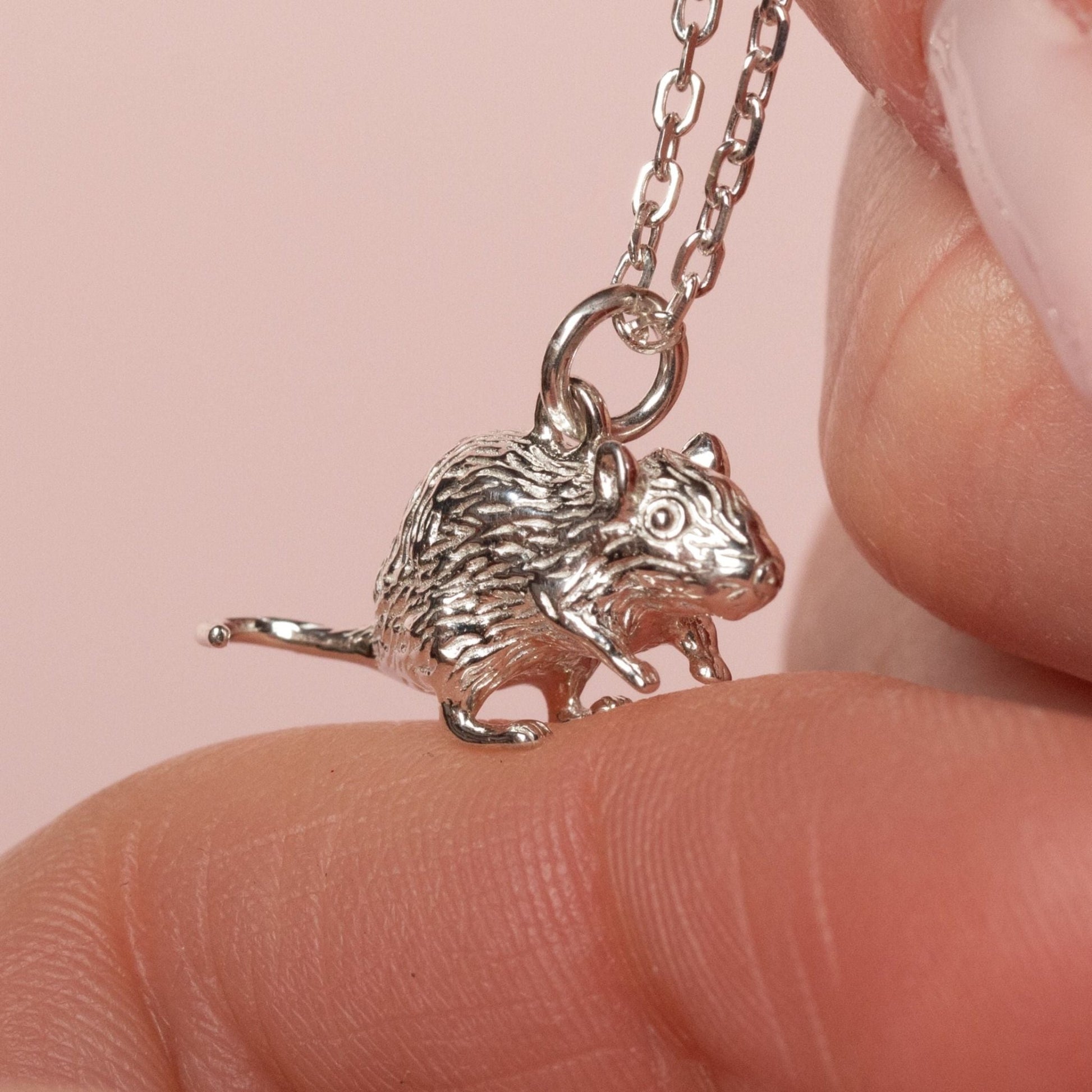 Gerbil Silver Necklace - Personalised - MYLEE London