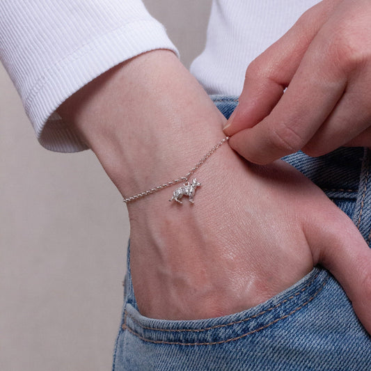 German Shepherd Chain Bracelet - Personalised - Sterling Silver - MYLEE London