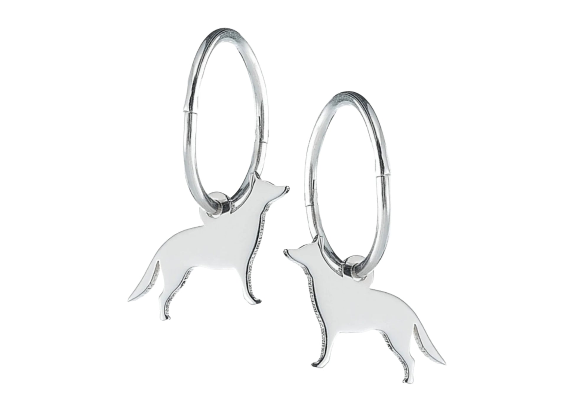 German Shepherd Silhouette Silver Earrings - MYLEE London