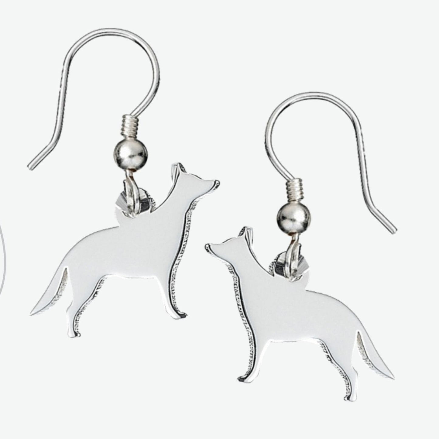 German Shepherd Silhouette Silver Earrings - MYLEE London