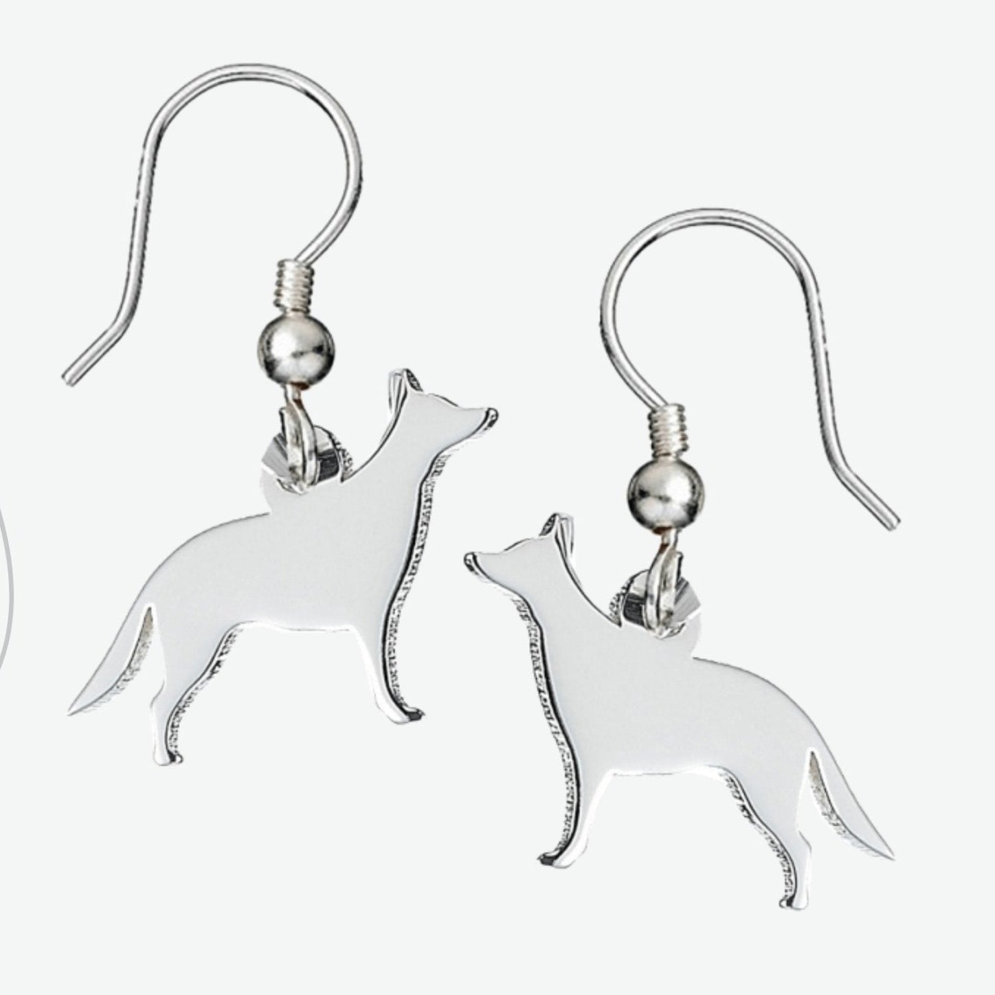 German Shepherd Silhouette Silver Earrings - MYLEE London