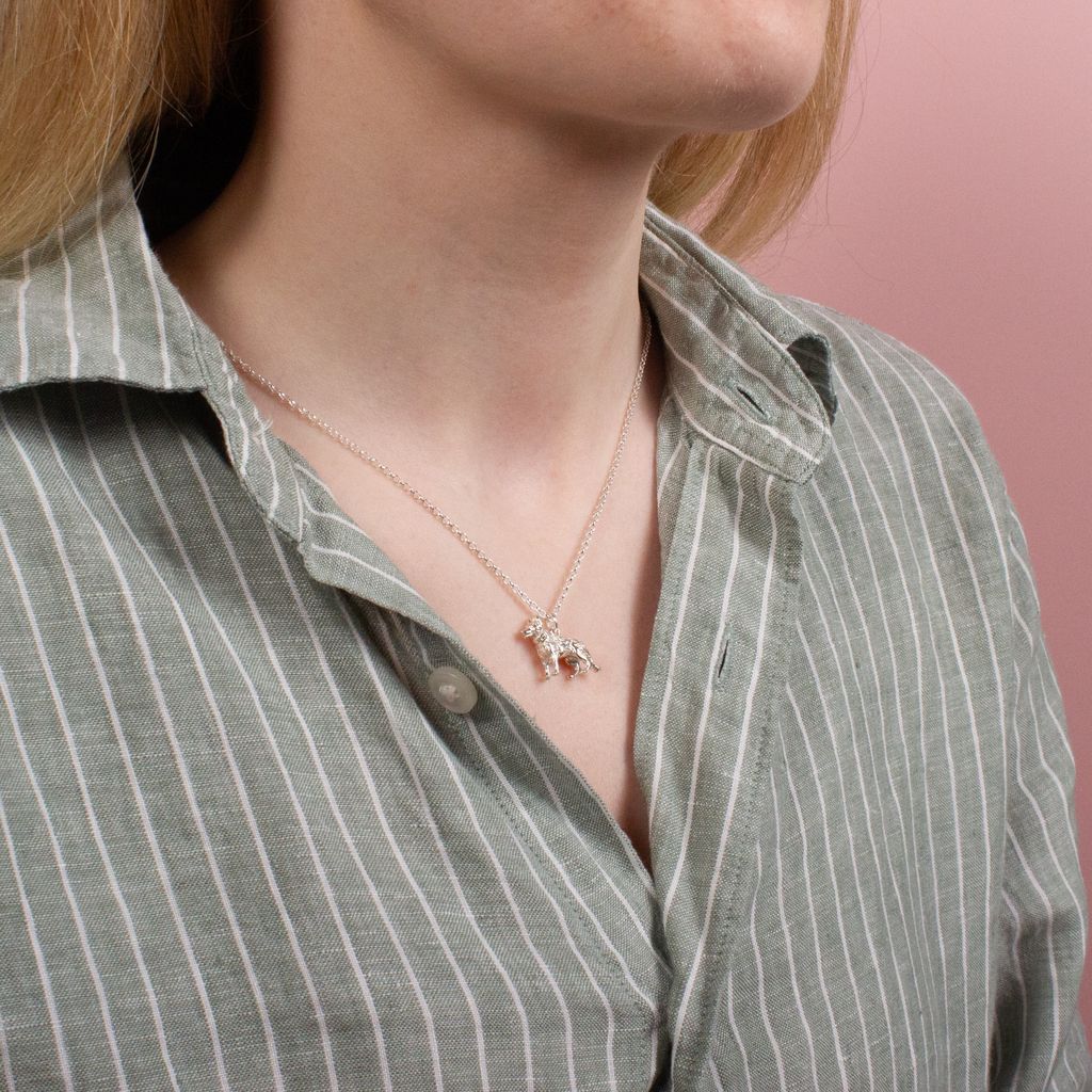 German Shepherd Silver Necklace - Personalised - MYLEE London