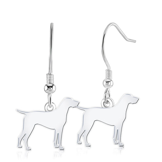 German Shorthaired Pointer Silhouette Silver Earrings - MYLEE London
