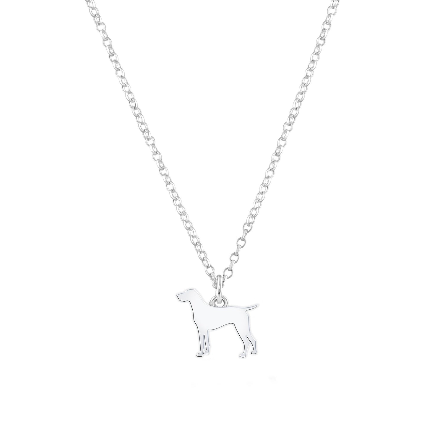 German Shorthaired Pointer Silhouette Silver Necklace - Personalised - MYLEE London