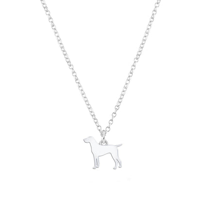 German Shorthaired Pointer Silhouette Silver Necklace - Personalised - MYLEE London