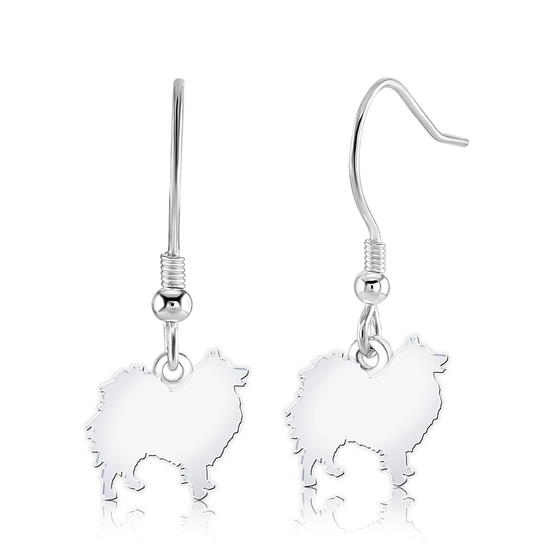 German Spitz Silhouette Silver Earrings - MYLEE London