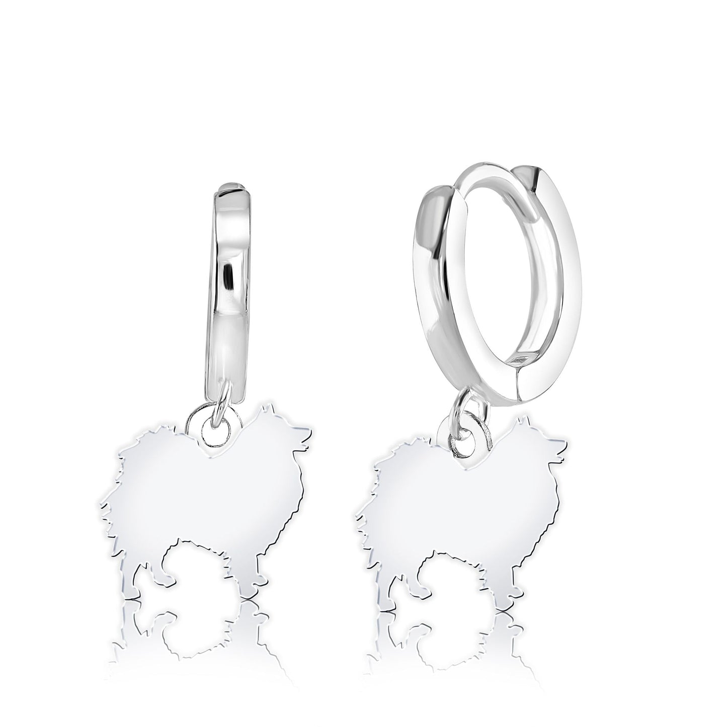 German Spitz Silhouette Silver Earrings - MYLEE London