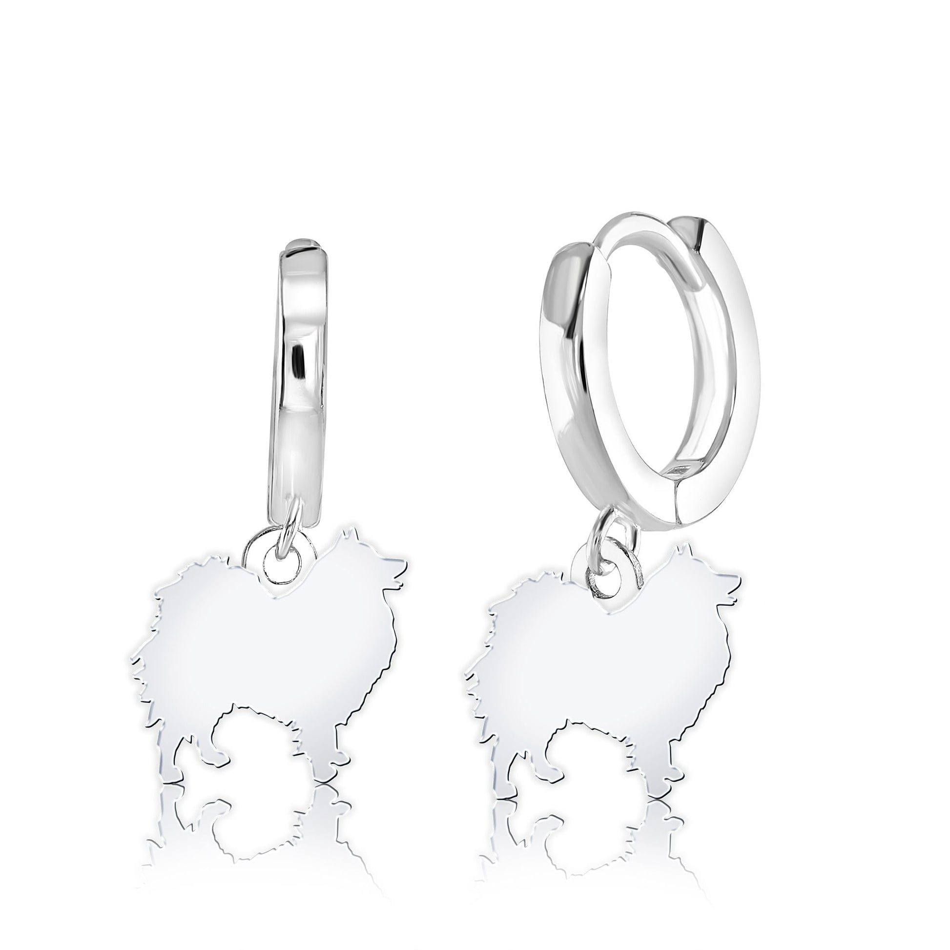 German Spitz Silhouette Silver Earrings - MYLEE London