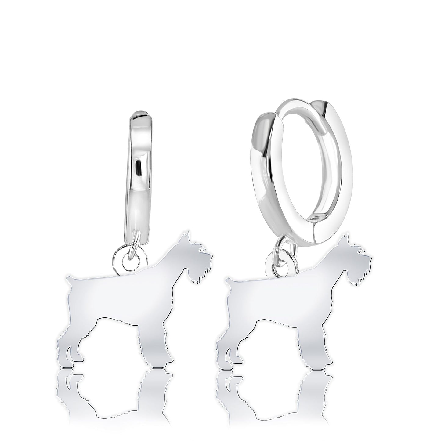 Giant Schnauzer Silhouette Silver Earrings - MYLEE London