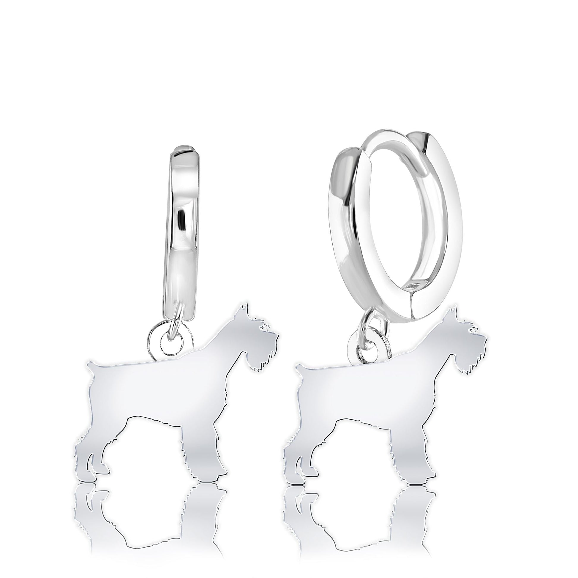 Giant Schnauzer Silhouette Silver Earrings - MYLEE London