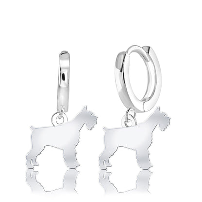 Giant Schnauzer Silhouette Silver Earrings - MYLEE London