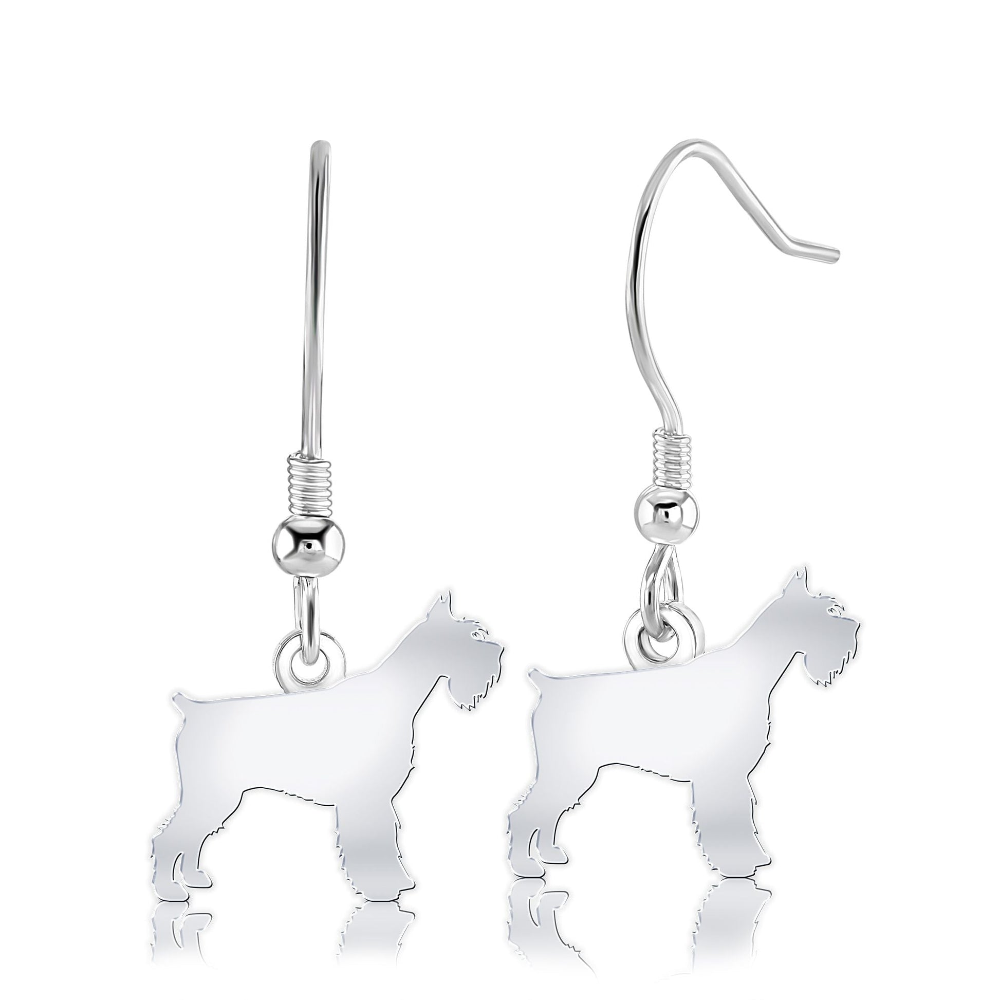 Giant Schnauzer Silhouette Silver Earrings - MYLEE London