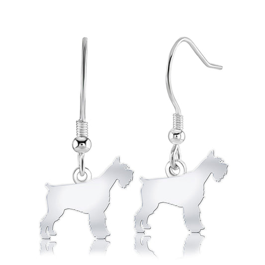Giant Schnauzer Silhouette Silver Earrings - MYLEE London