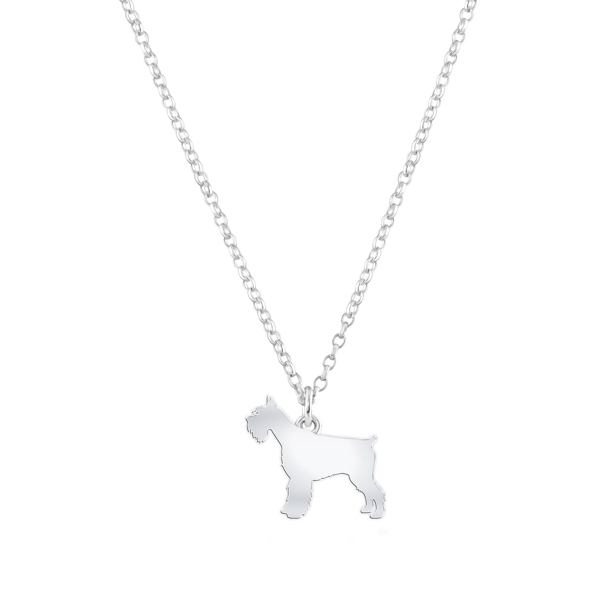 Giant Schnauzer Silhouette Silver Necklace - Personalised - MYLEE London