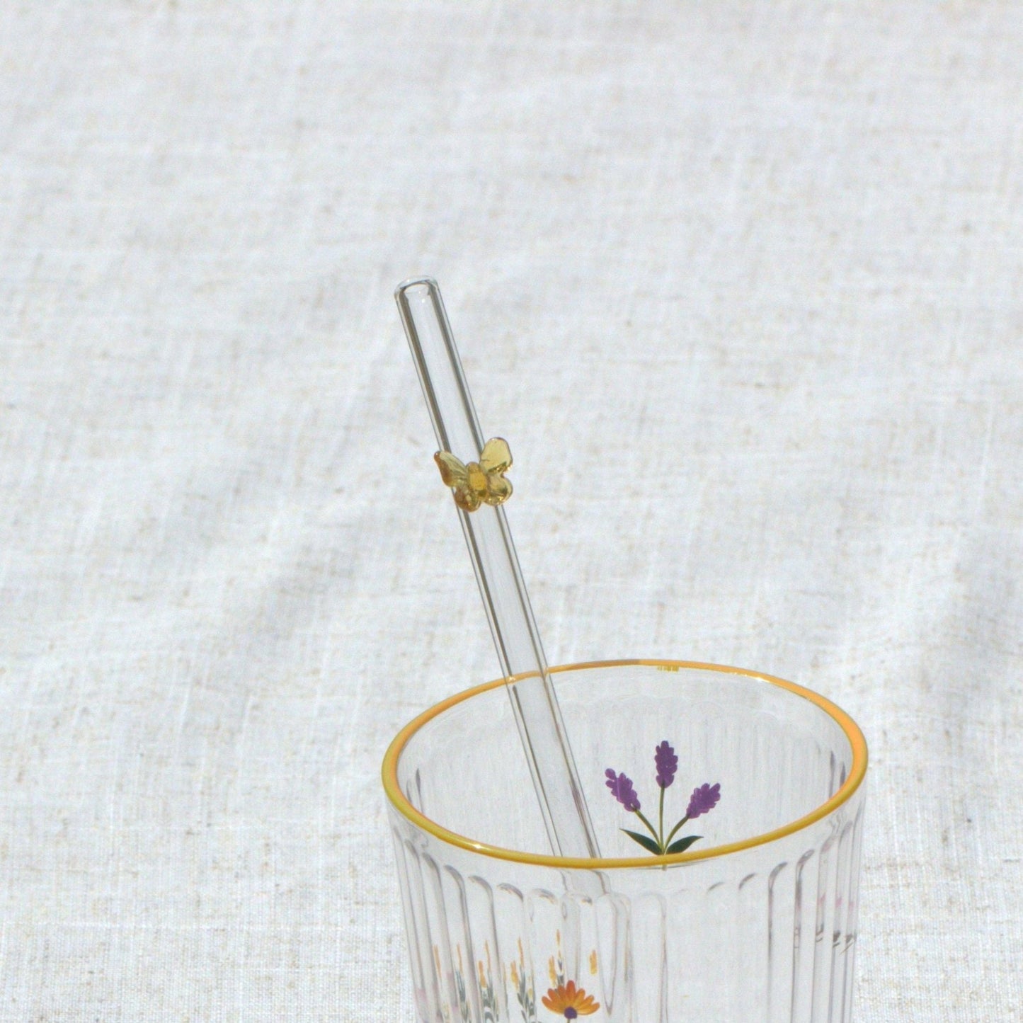 Glass Drinking Straw with Butterfly - MYLEE London