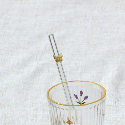 Glass Drinking Straw with Butterfly - MYLEE London