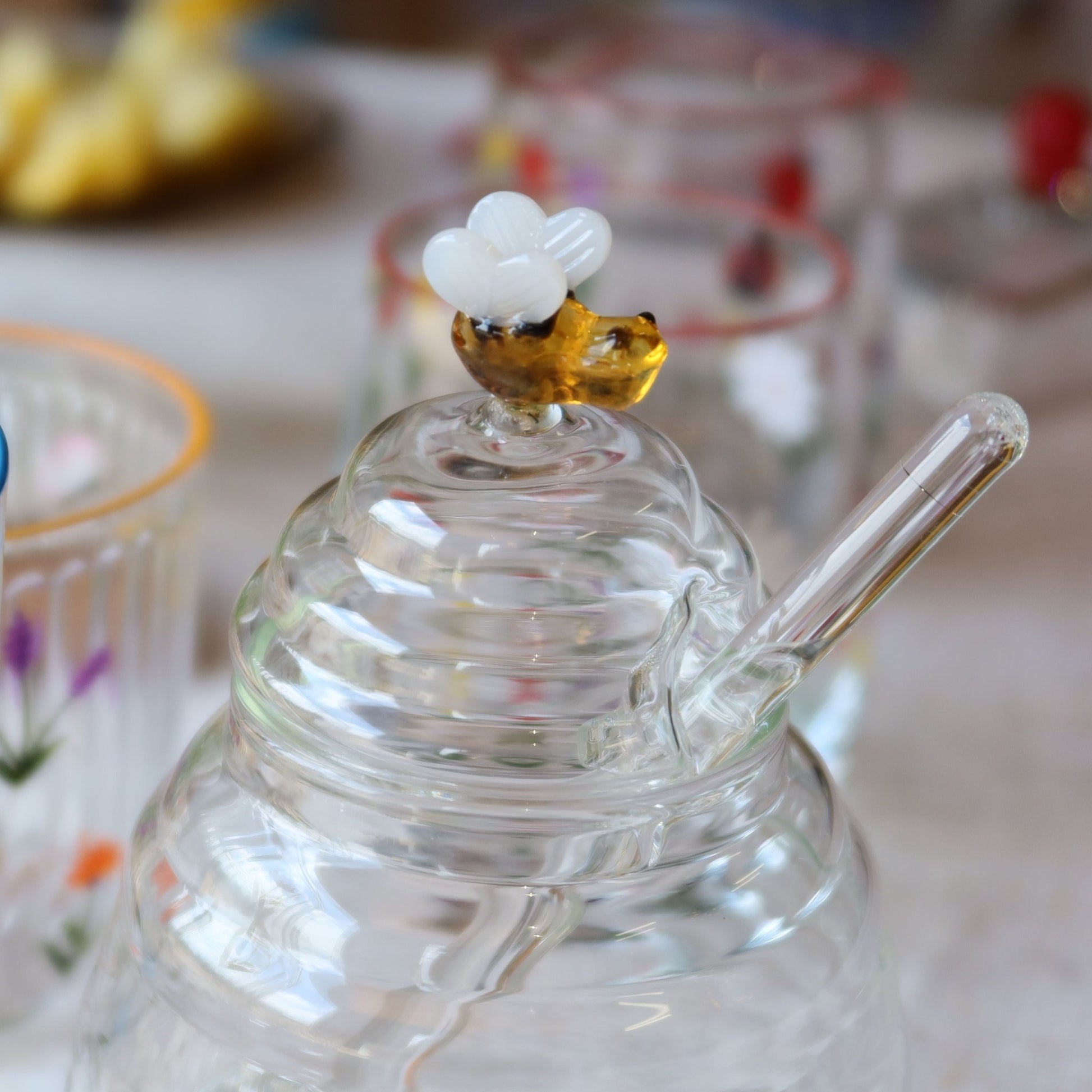 Glass Honey Jar with Dipper - MYLEE London
