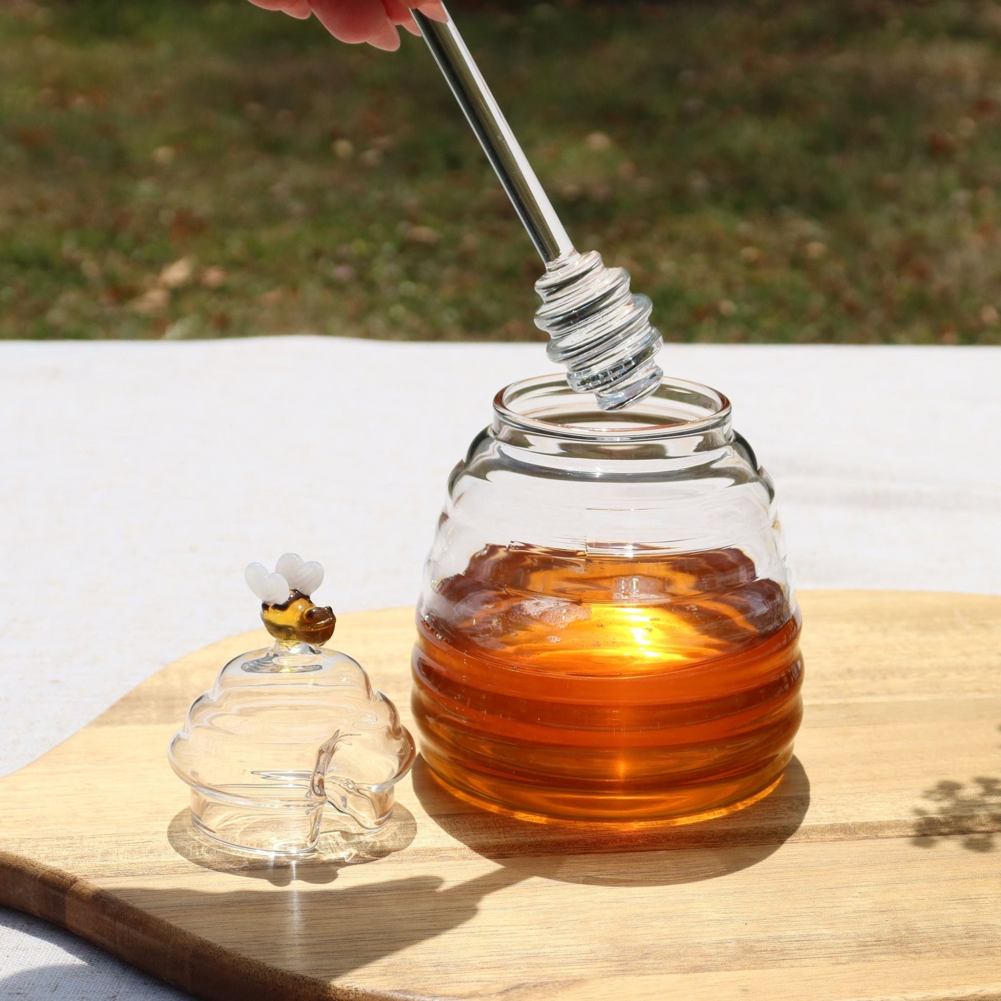 Glass Honey Jar with Dipper - MYLEE London